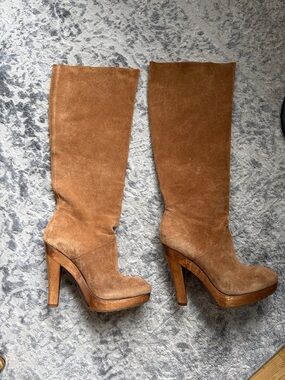 Kors Michael Kors Tall Suede Platform Knee-High Boots -37